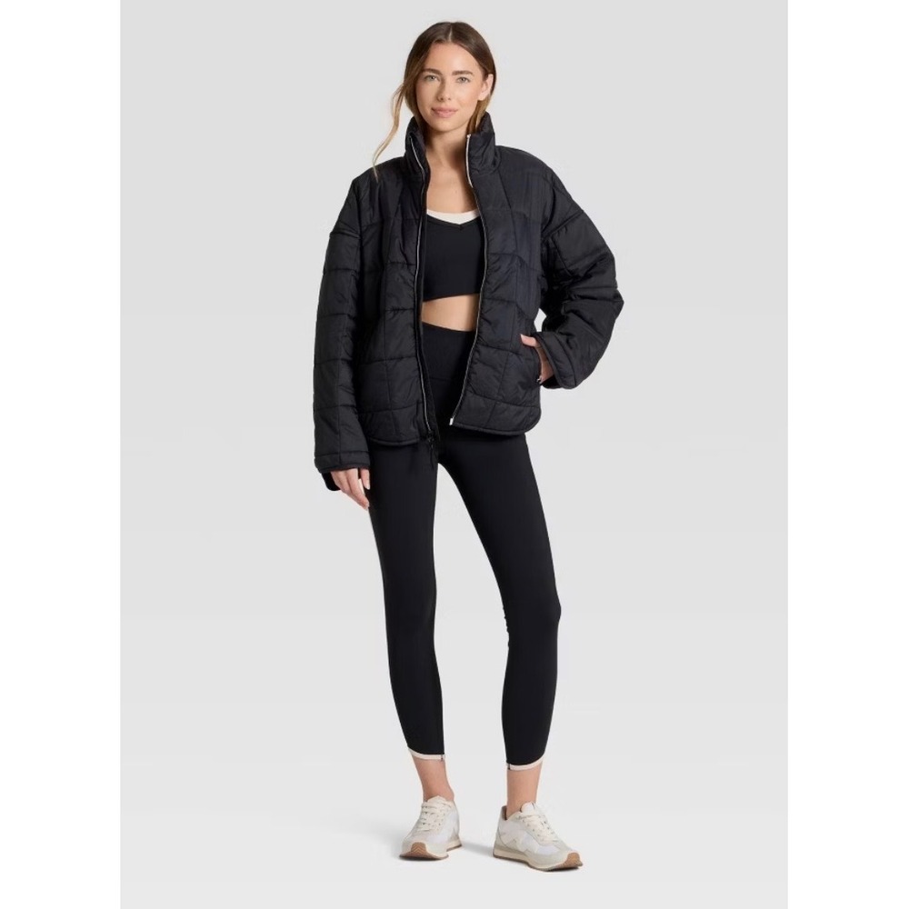 JoyLab Black Boxy Padded Jacket